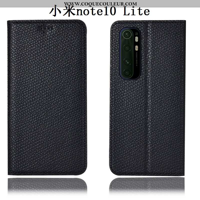 Coque Xiaomi Mi Note 10 Lite Cuir Véritable Petit Coque, Housse Xiaomi Mi Note 10 Lite Protection To