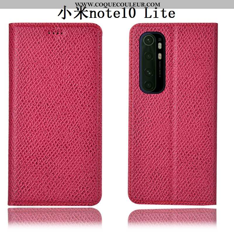 Coque Xiaomi Mi Note 10 Lite Cuir Véritable Petit Coque, Housse Xiaomi Mi Note 10 Lite Protection To