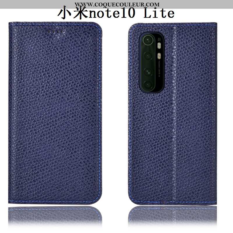 Coque Xiaomi Mi Note 10 Lite Cuir Véritable Petit Coque, Housse Xiaomi Mi Note 10 Lite Protection To