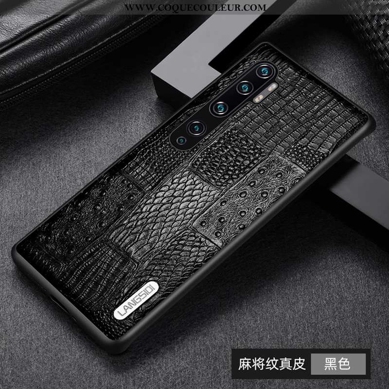 Housse Xiaomi Mi Note 10 Protection Cuir Coque, Étui Xiaomi Mi Note 10 Cuir Véritable Légère Marron