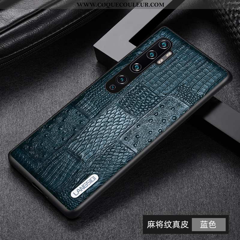 Housse Xiaomi Mi Note 10 Protection Cuir Coque, Étui Xiaomi Mi Note 10 Cuir Véritable Légère Marron