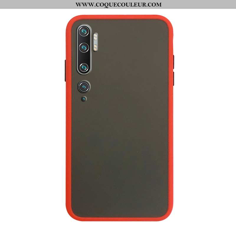 Étui Xiaomi Mi Note 10 Délavé En Daim Rouge Téléphone Portable, Coque Xiaomi Mi Note 10 Protection P