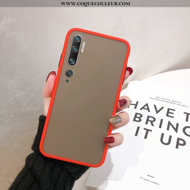 Étui Xiaomi Mi Note 10 Délavé En Daim Rouge Téléphone Portable, Coque Xiaomi Mi Note 10 Protection P