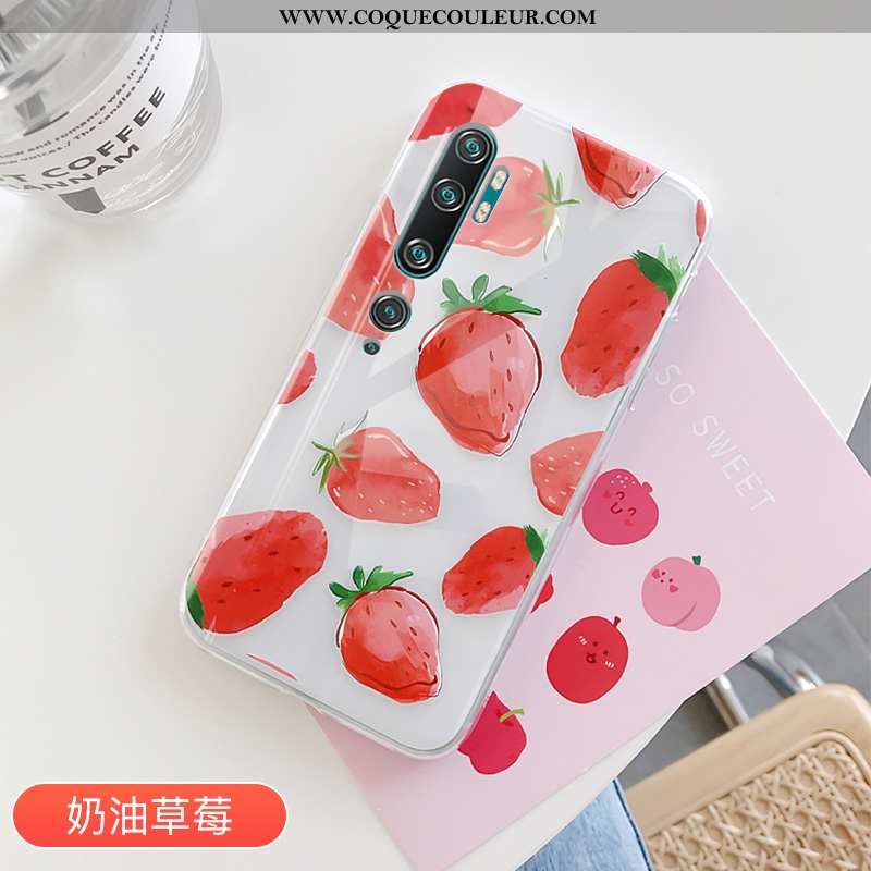 Coque Xiaomi Mi Note 10 Créatif Net Rouge Coque, Housse Xiaomi Mi Note 10 Charmant Simple