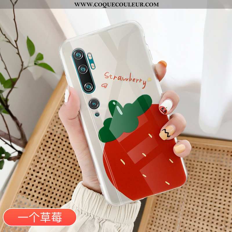 Coque Xiaomi Mi Note 10 Créatif Net Rouge Coque, Housse Xiaomi Mi Note 10 Charmant Simple