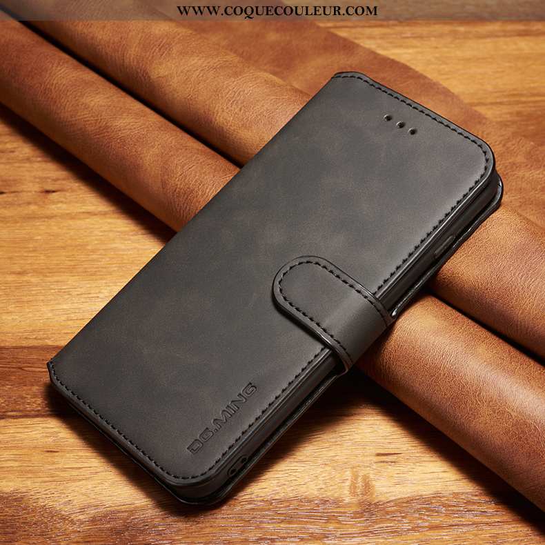 Housse Xiaomi Mi Note 10 Cuir Véritable Petit, Étui Xiaomi Mi Note 10 Cuir Téléphone Portable Noir