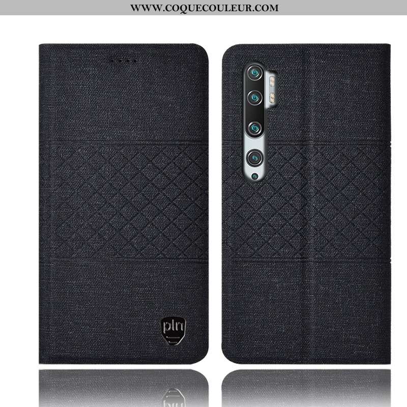 Housse Xiaomi Mi Note 10 Protection Gris Petit, Étui Xiaomi Mi Note 10 Cuir Tout Compris