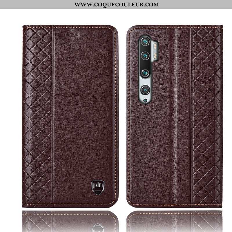 Housse Xiaomi Mi Note 10 Cuir Véritable Tout Compris Rouge, Étui Xiaomi Mi Note 10 Protection Téléph