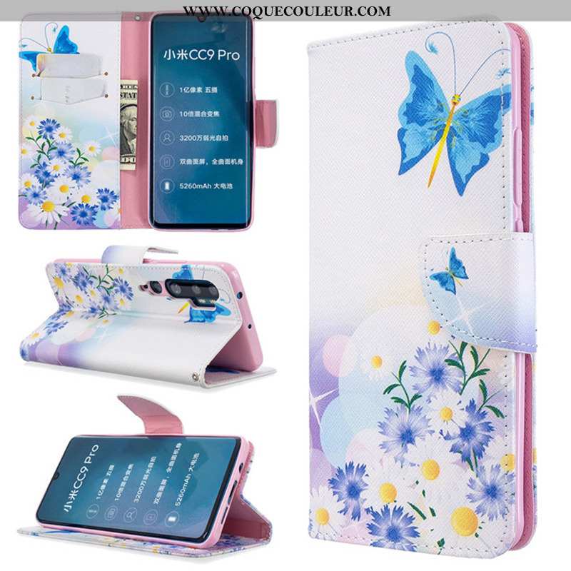 Housse Xiaomi Mi Note 10 Protection Peinture Coque, Étui Xiaomi Mi Note 10 Cuir Téléphone Portable B