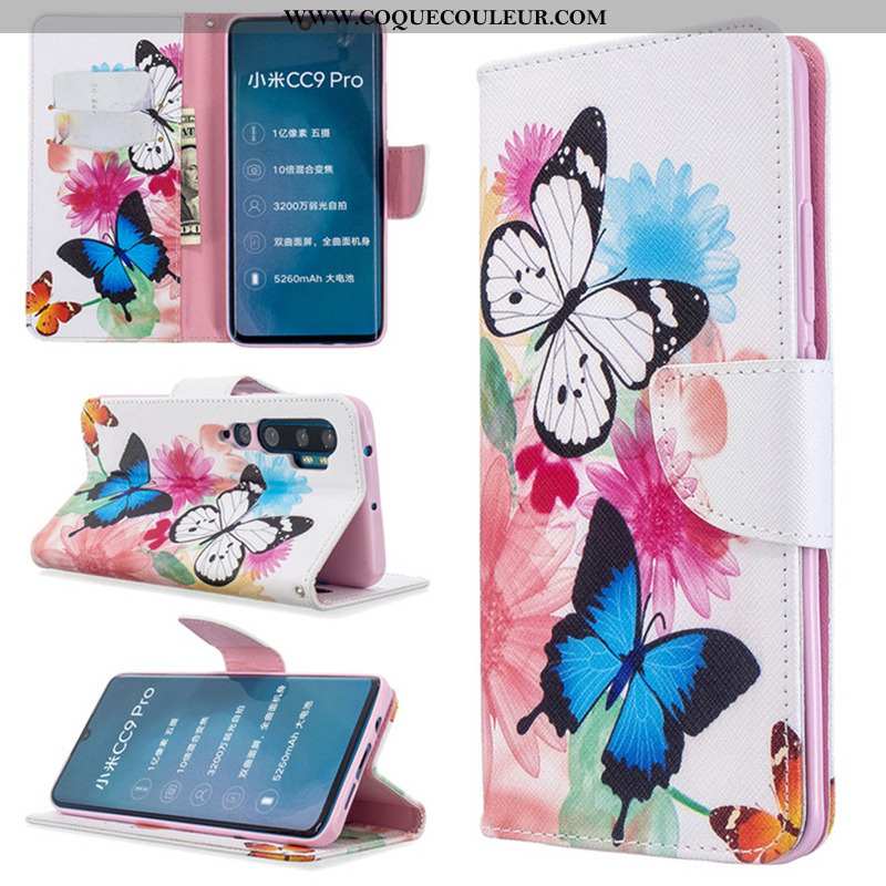 Housse Xiaomi Mi Note 10 Protection Peinture Coque, Étui Xiaomi Mi Note 10 Cuir Téléphone Portable B