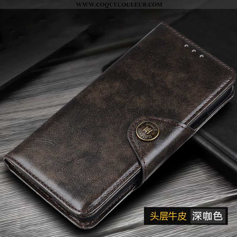 Étui Xiaomi Mi Note 10 Cuir Véritable Téléphone Portable Coque, Coque Xiaomi Mi Note 10 Cuir Incassa