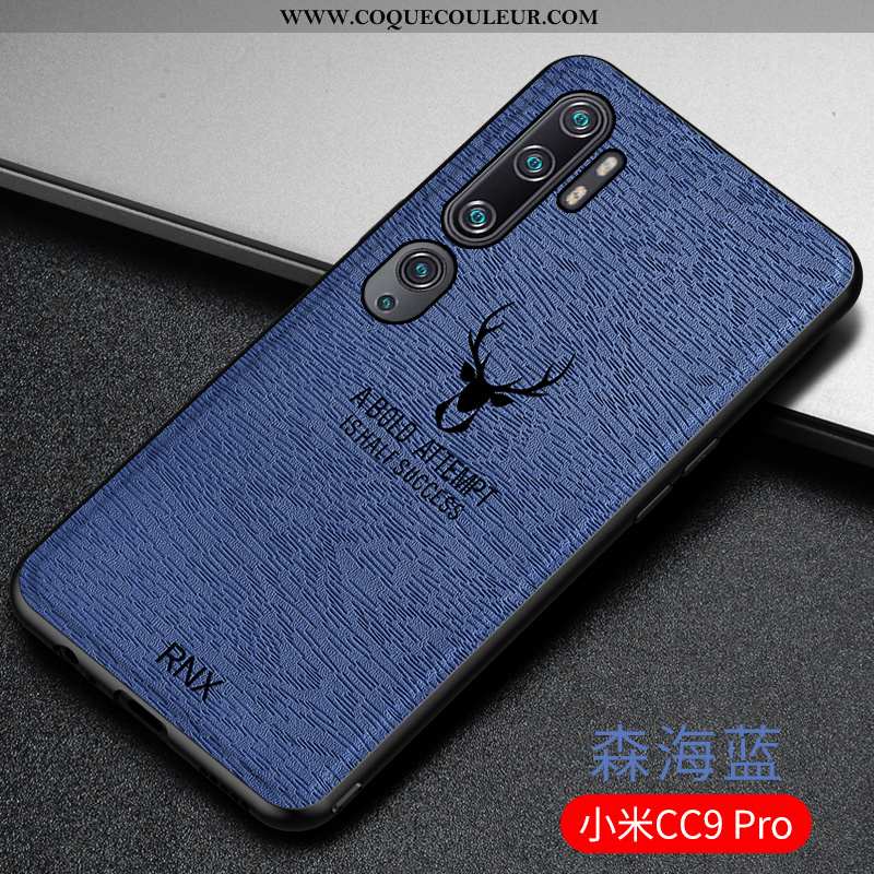 Étui Xiaomi Mi Note 10 Fluide Doux Magnétisme Bleu, Coque Xiaomi Mi Note 10 Silicone À Bord Bleu