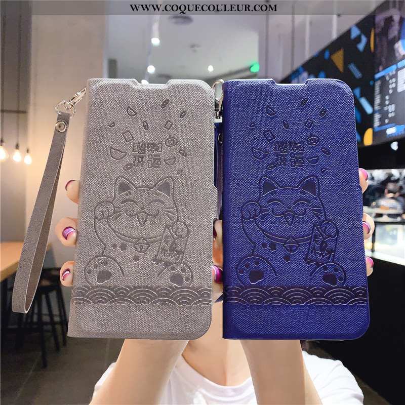 Étui Xiaomi Mi Note 10 Ornements Suspendus Gris Étui, Coque Xiaomi Mi Note 10 Tendance Chat