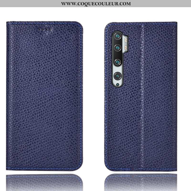 Étui Xiaomi Mi Note 10 Modèle Fleurie Coque Cuir Véritable, Xiaomi Mi Note 10 Protection Tout Compri