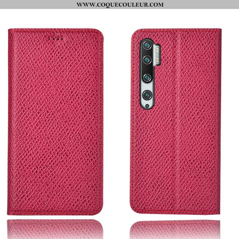 Étui Xiaomi Mi Note 10 Modèle Fleurie Coque Cuir Véritable, Xiaomi Mi Note 10 Protection Tout Compri