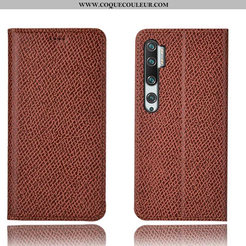 Étui Xiaomi Mi Note 10 Modèle Fleurie Coque Cuir Véritable, Xiaomi Mi Note 10 Protection Tout Compri