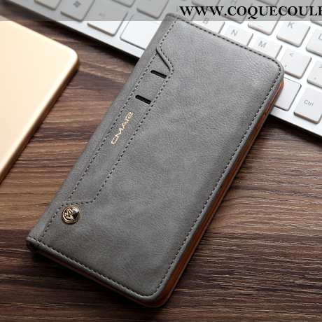 Étui Xiaomi Mi Note 10 Protection Coque Incassable, Xiaomi Mi Note 10 Cuir Gris