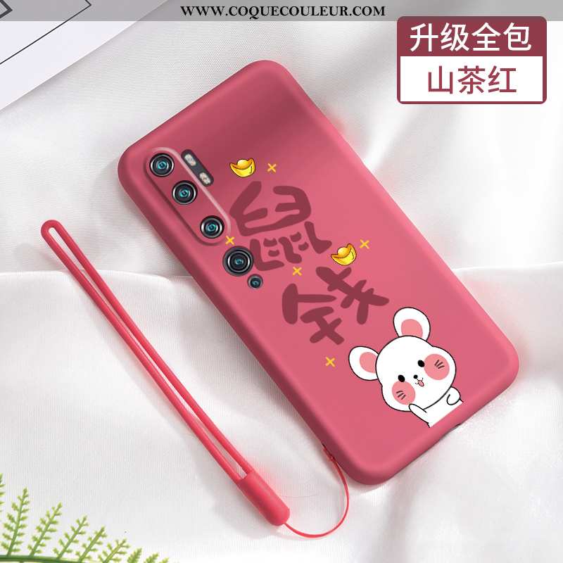 Coque Xiaomi Mi Note 10 Personnalité Silicone Rat, Housse Xiaomi Mi Note 10 Créatif Net Rouge Gris