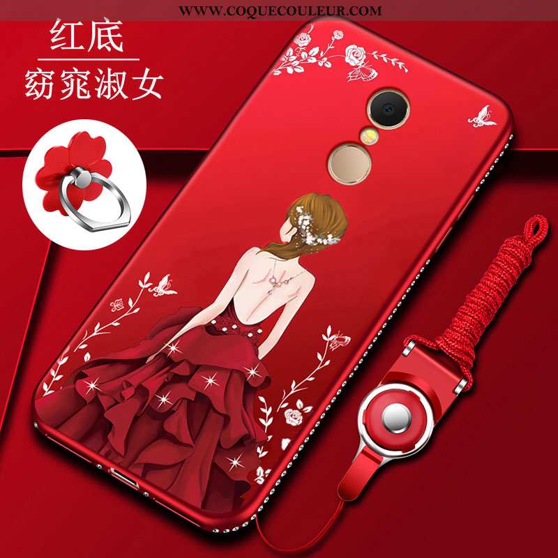 Housse Xiaomi Redmi 5 Transparent Tout Compris Étui, Étui Xiaomi Redmi 5 Silicone Coque Rouge