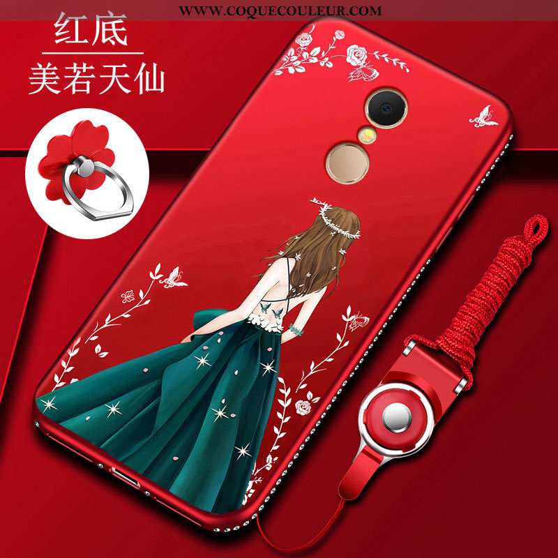 Housse Xiaomi Redmi 5 Transparent Tout Compris Étui, Étui Xiaomi Redmi 5 Silicone Coque Rouge