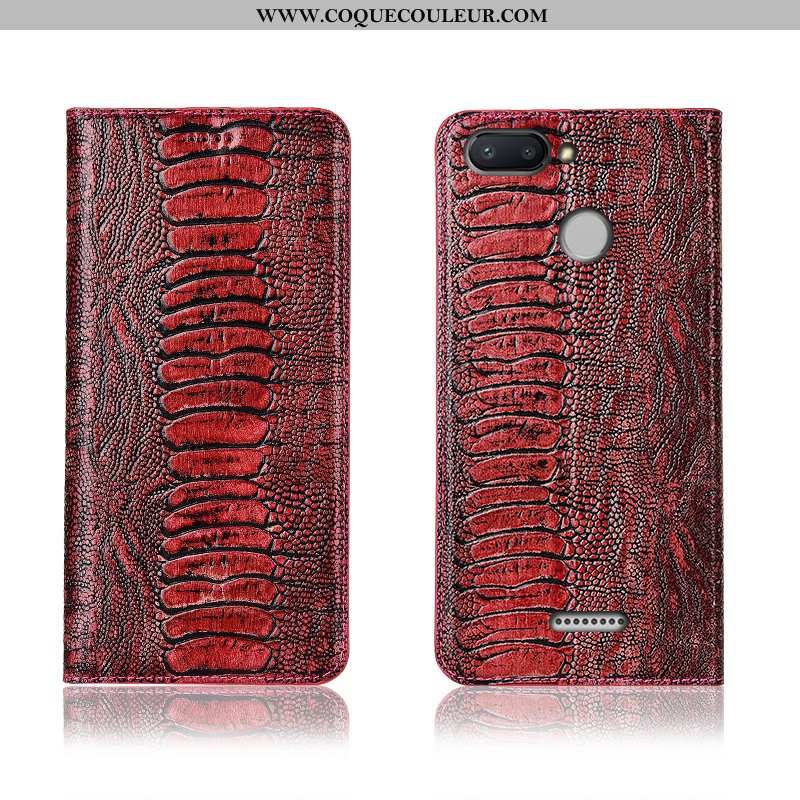 Étui Xiaomi Redmi 6 Silicone Cuir Fluide Doux, Coque Xiaomi Redmi 6 Protection Marron