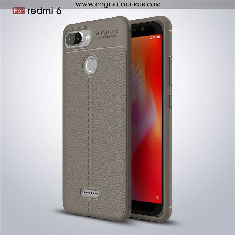 Étui Xiaomi Redmi 6 Cuir Petit Coque, Coque Xiaomi Redmi 6 Modèle Fleurie Business Noir