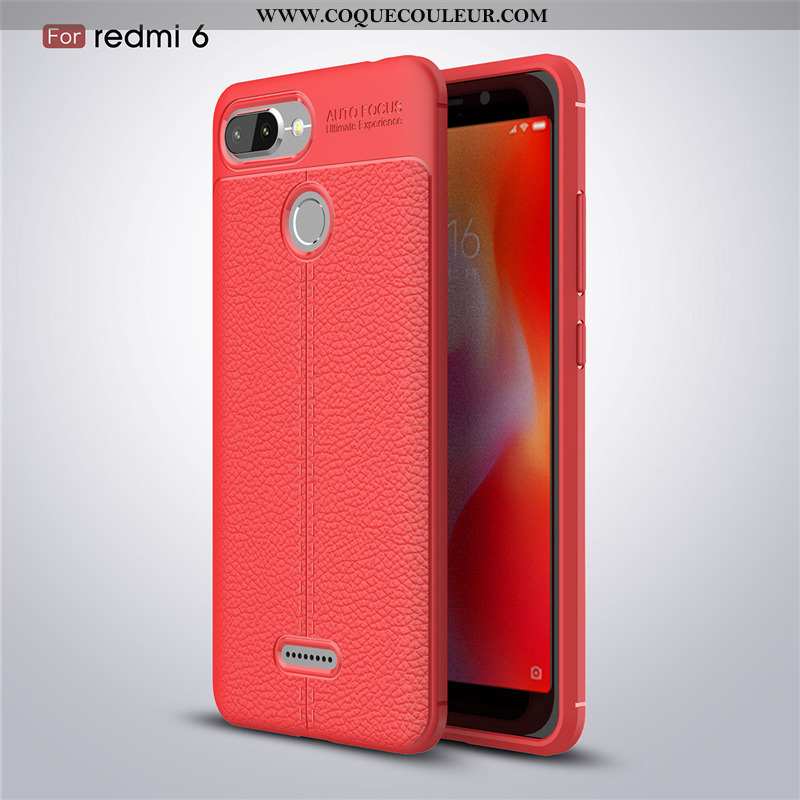 Étui Xiaomi Redmi 6 Cuir Petit Coque, Coque Xiaomi Redmi 6 Modèle Fleurie Business Noir