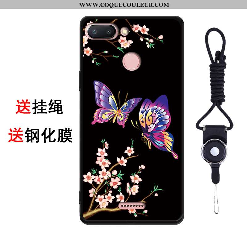 Coque Xiaomi Redmi 6 Personnalité Rouge Frais, Housse Xiaomi Redmi 6 Créatif Tendance Rose