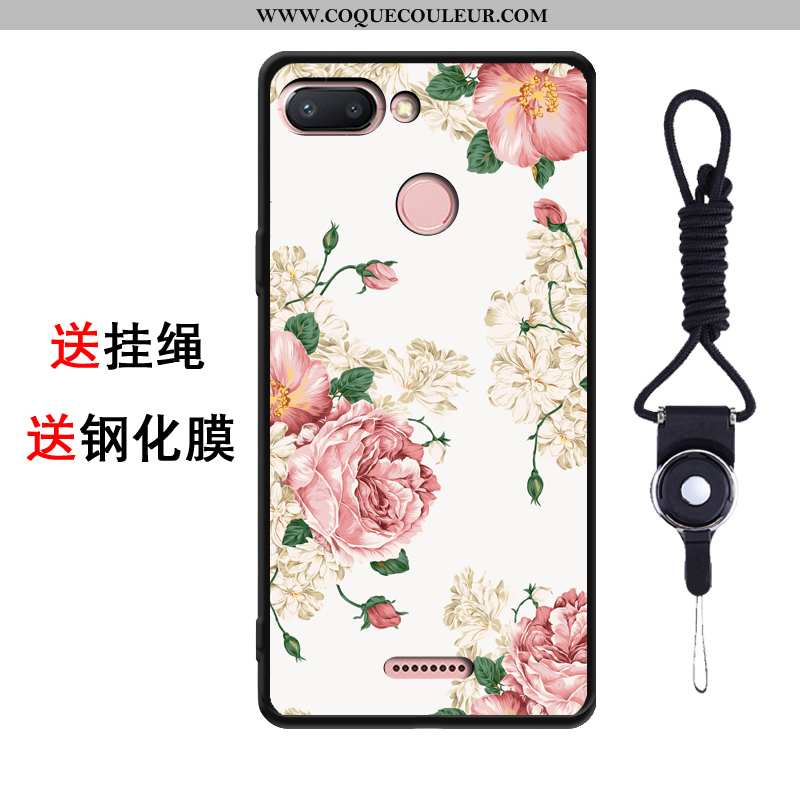 Coque Xiaomi Redmi 6 Personnalité Rouge Frais, Housse Xiaomi Redmi 6 Créatif Tendance Rose