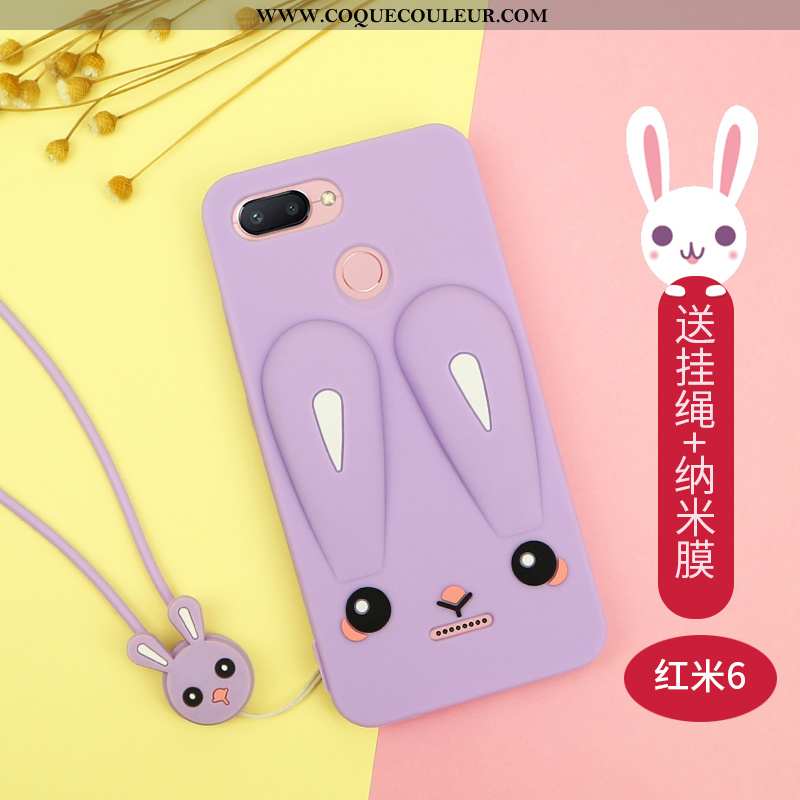 Housse Xiaomi Redmi 6 Dessin Animé Étui Rouge, Xiaomi Redmi 6 Charmant Créatif Violet