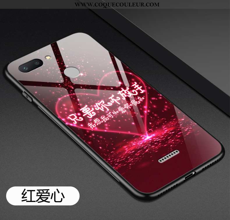 Coque Xiaomi Redmi 6 Tendance Créatif Étui, Housse Xiaomi Redmi 6 Fluide Doux Silicone Rouge