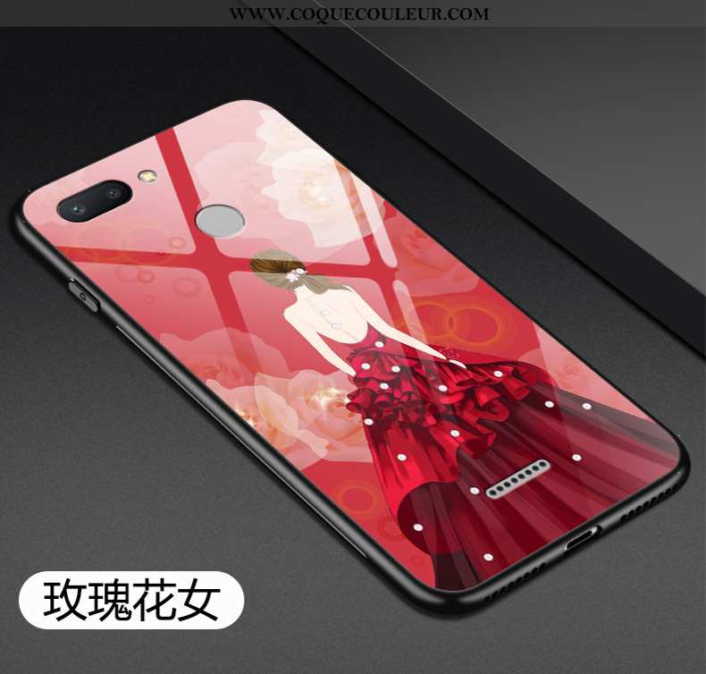 Coque Xiaomi Redmi 6 Tendance Créatif Étui, Housse Xiaomi Redmi 6 Fluide Doux Silicone Rouge