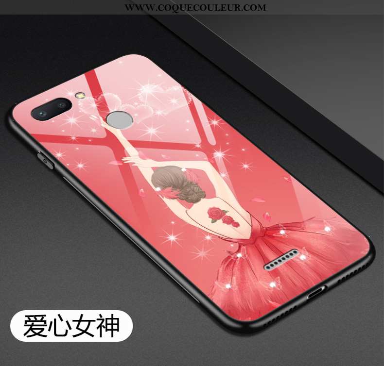 Coque Xiaomi Redmi 6 Tendance Créatif Étui, Housse Xiaomi Redmi 6 Fluide Doux Silicone Rouge