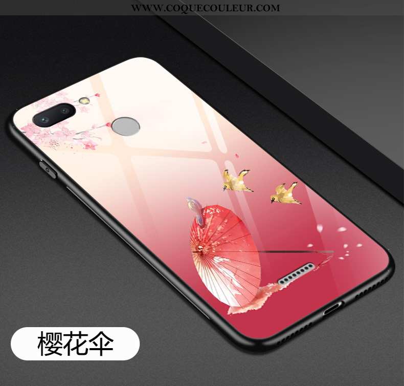 Coque Xiaomi Redmi 6 Tendance Créatif Étui, Housse Xiaomi Redmi 6 Fluide Doux Silicone Rouge