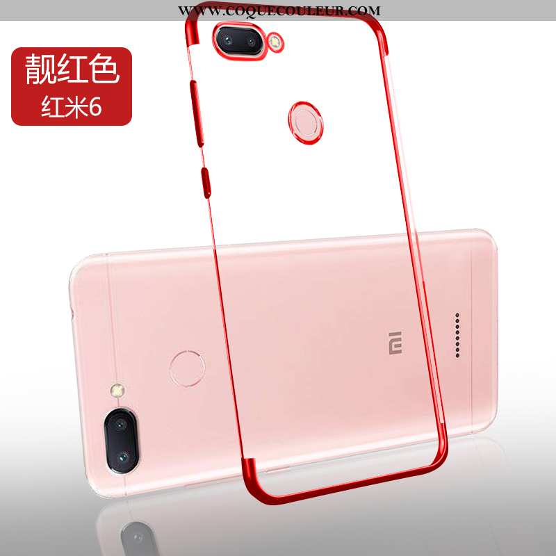 Étui Xiaomi Redmi 6 Fluide Doux Tendance Téléphone Portable, Coque Xiaomi Redmi 6 Silicone Rouge Ble