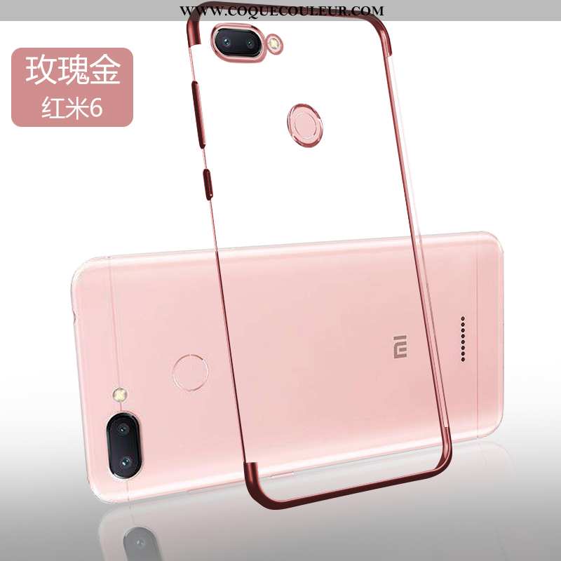 Étui Xiaomi Redmi 6 Fluide Doux Tendance Téléphone Portable, Coque Xiaomi Redmi 6 Silicone Rouge Ble