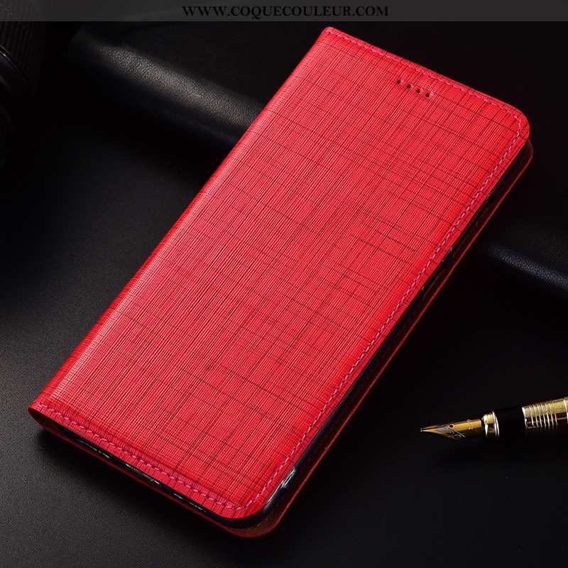 Housse Xiaomi Redmi 6 Silicone Rouge Téléphone Portable, Étui Xiaomi Redmi 6 Protection Cuir Véritab