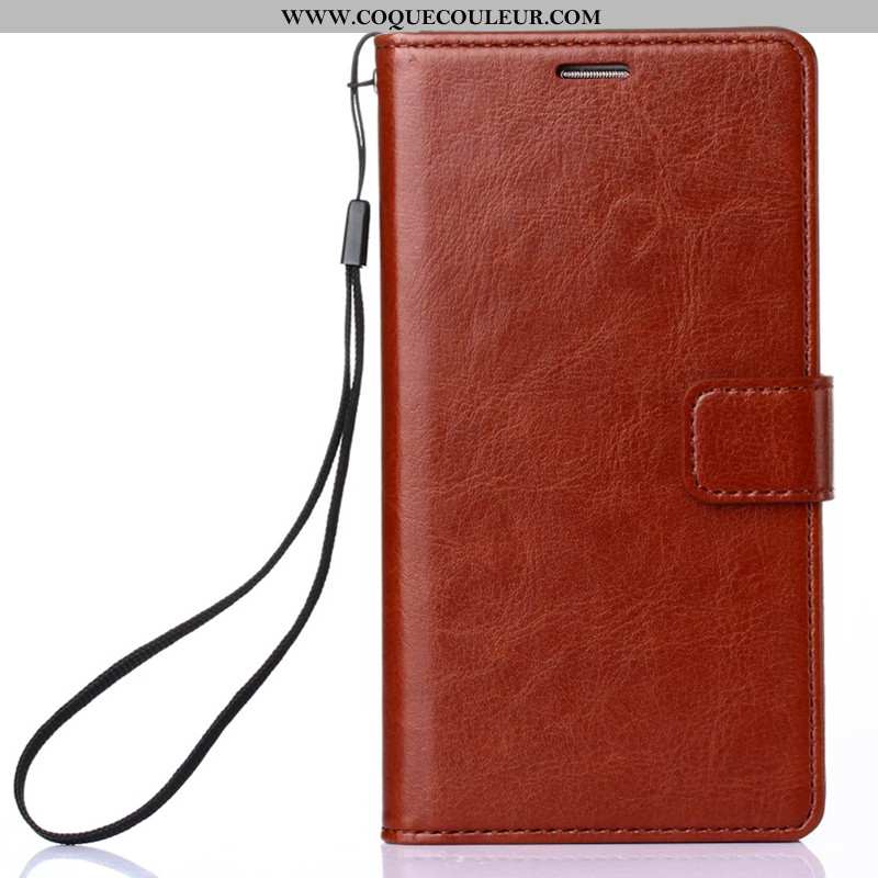 Housse Xiaomi Redmi 6 Cuir Rouge Petit, Étui Xiaomi Redmi 6 Protection Marron