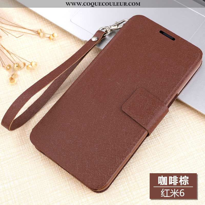 Coque Xiaomi Redmi 6 Délavé En Daim Cuir Tout Compris, Housse Xiaomi Redmi 6 Ornements Suspendus Inc