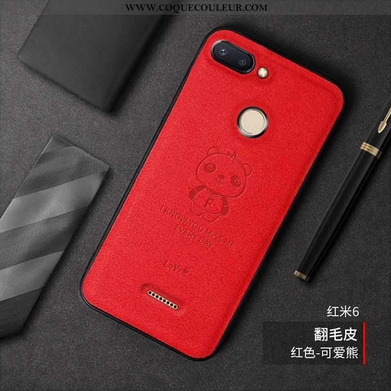 Coque Xiaomi Redmi 6 Fluide Doux Petit Mode, Housse Xiaomi Redmi 6 Daim Fourrure Téléphone Portable 