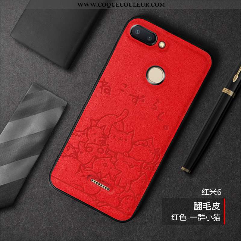 Coque Xiaomi Redmi 6 Fluide Doux Petit Mode, Housse Xiaomi Redmi 6 Daim Fourrure Téléphone Portable 