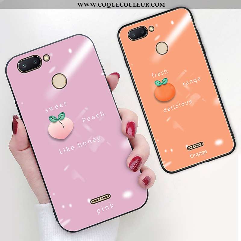 Étui Xiaomi Redmi 6 Coque En Silicone Tendance Verre, Xiaomi Redmi 6 Protection Difficile Rose