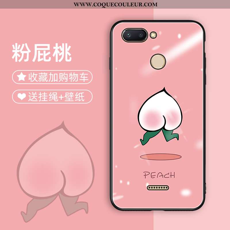 Étui Xiaomi Redmi 6 Coque En Silicone Tendance Verre, Xiaomi Redmi 6 Protection Difficile Rose