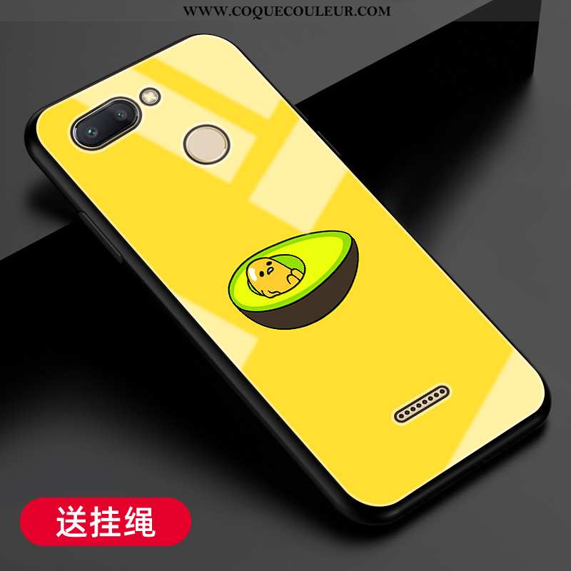 Housse Xiaomi Redmi 6 Silicone Incassable Verre, Étui Xiaomi Redmi 6 Protection Frais Jaune