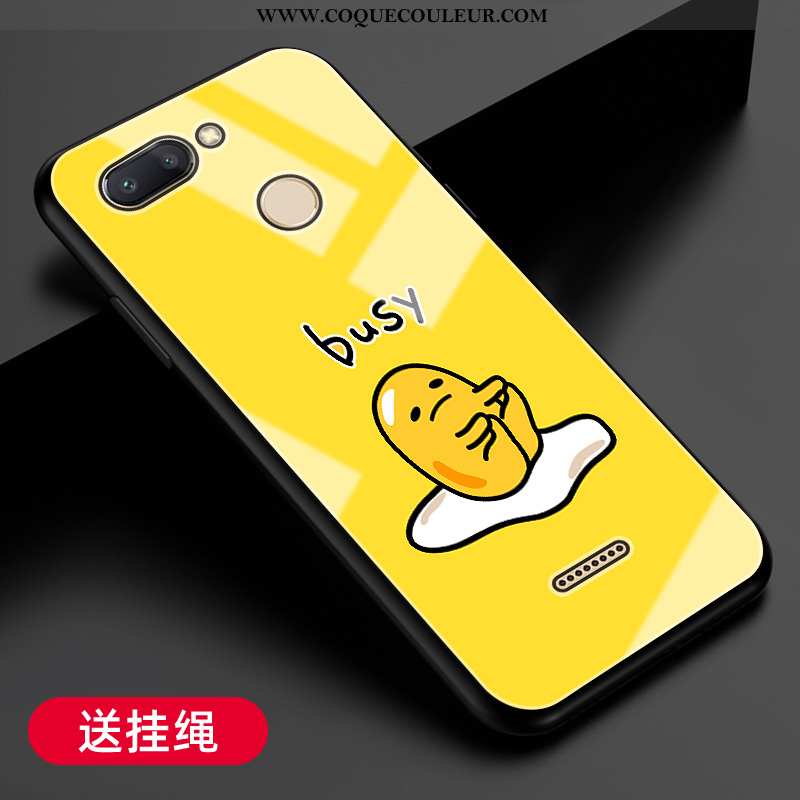 Housse Xiaomi Redmi 6 Silicone Incassable Verre, Étui Xiaomi Redmi 6 Protection Frais Jaune