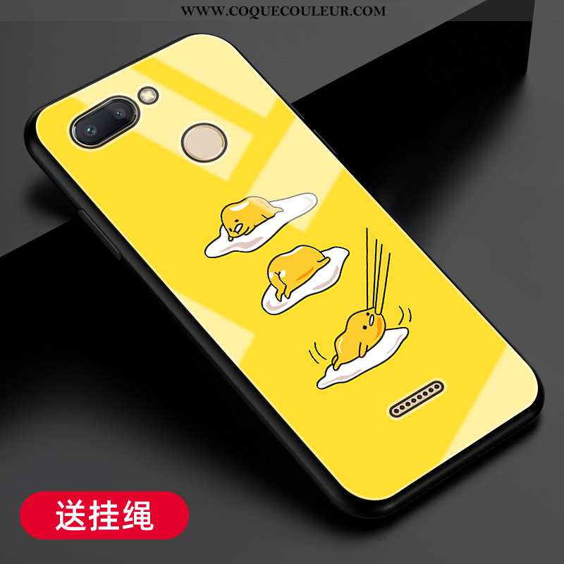 Housse Xiaomi Redmi 6 Silicone Incassable Verre, Étui Xiaomi Redmi 6 Protection Frais Jaune