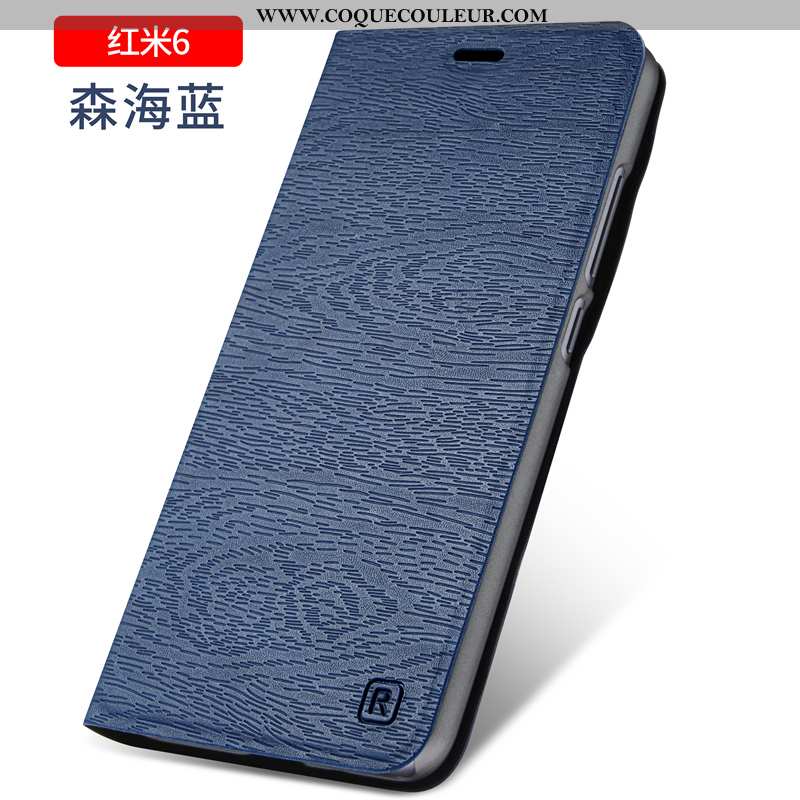 Étui Xiaomi Redmi 6 Silicone Cuir Petit, Coque Xiaomi Redmi 6 Protection Rouge