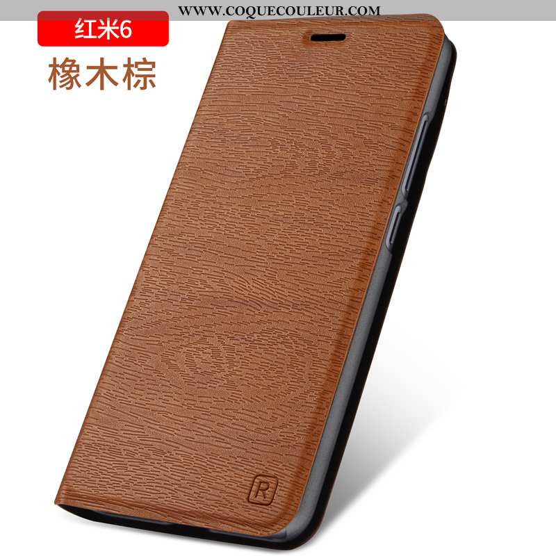 Étui Xiaomi Redmi 6 Silicone Cuir Petit, Coque Xiaomi Redmi 6 Protection Rouge