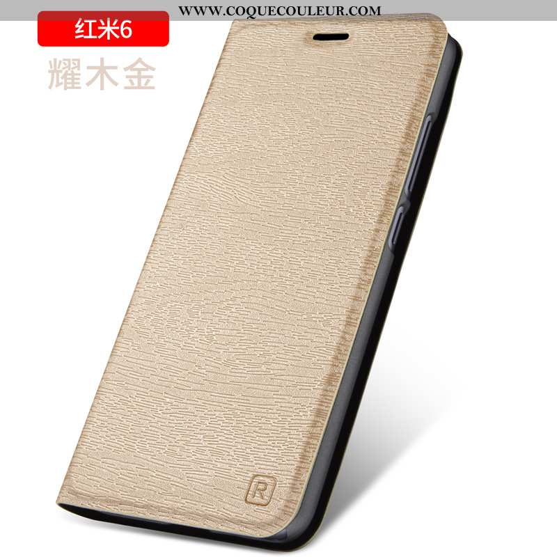 Étui Xiaomi Redmi 6 Silicone Cuir Petit, Coque Xiaomi Redmi 6 Protection Rouge