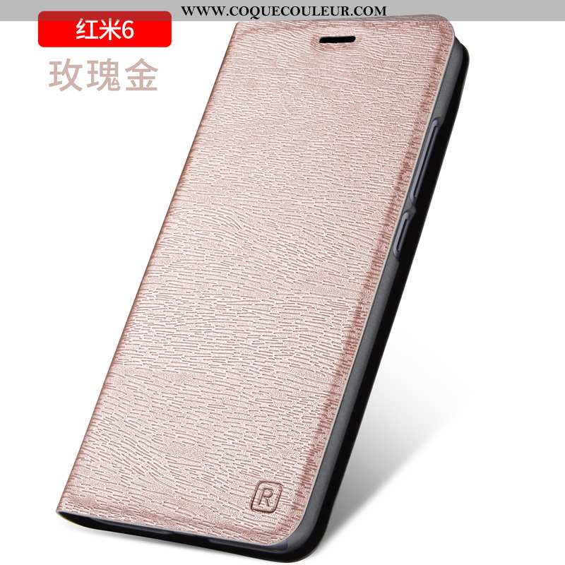 Étui Xiaomi Redmi 6 Silicone Cuir Petit, Coque Xiaomi Redmi 6 Protection Rouge